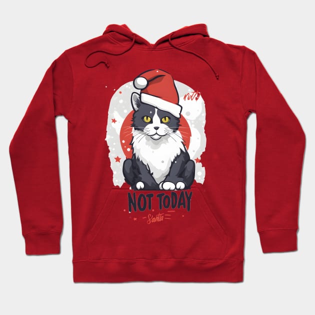 not today cats christmas (2) Hoodie by Now st